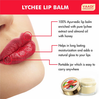 VAADI HERBALS Lip Balm, Lychee, 10 Gm,Multi